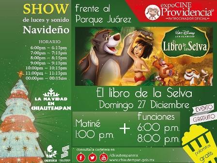 Hoy domingo 27 de diciembre Expocine Providencia en Chiautempan