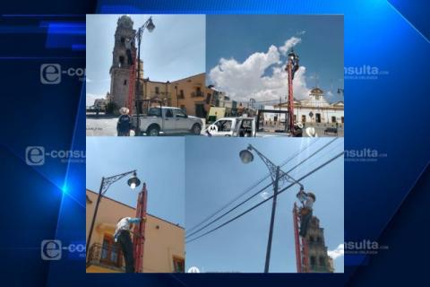 Llevan a cabo en Ixtenco cambio y mantenimiento de luminarias