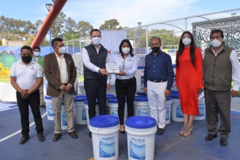 Zacatelco sede de la entrega de insumos para la cloración de agua