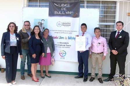 Certifica CEDH a otra telesecundaria como libre de bullying