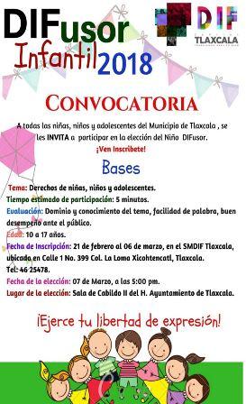 Convoca SMDIF de Tlaxcala a participar en DIFusor infantil 2018