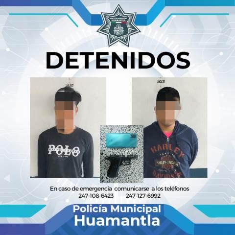 Arresta policía de Huamantla a dos presuntos ladrones