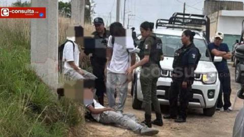 Lamentable, captan a jóvenes del COBAT en estado inconveniente, en Chiautempan