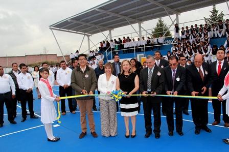 Inauguran en Texóloc canchas en la escuela Técnica 21 imagen 1